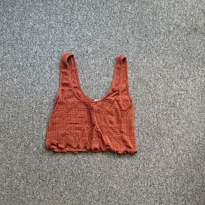 Rust Textured Crop Top